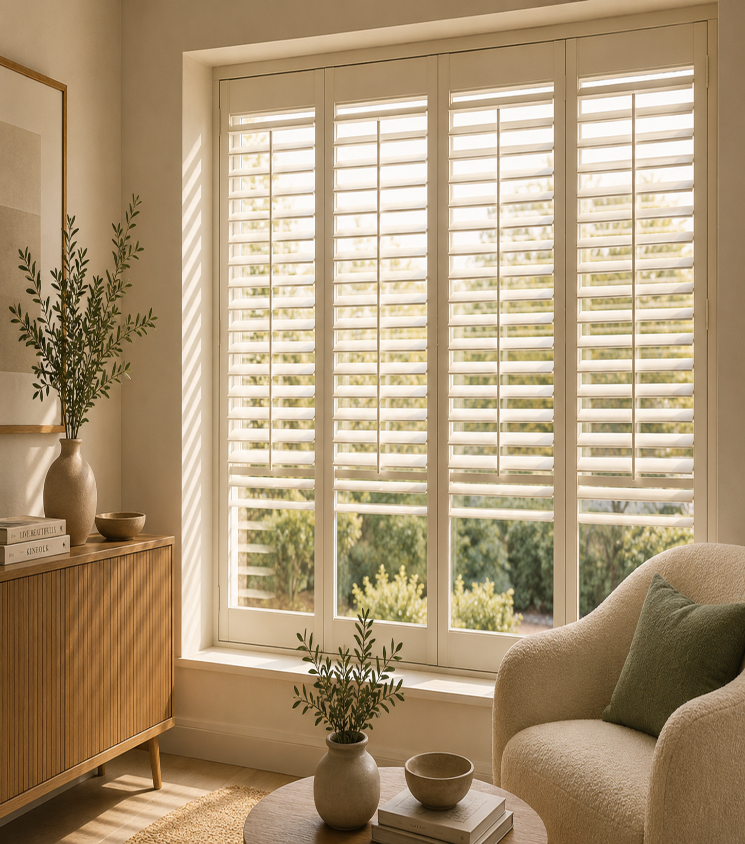 Faux wood blinds